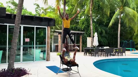 Skillful acrobats put on incredible training display