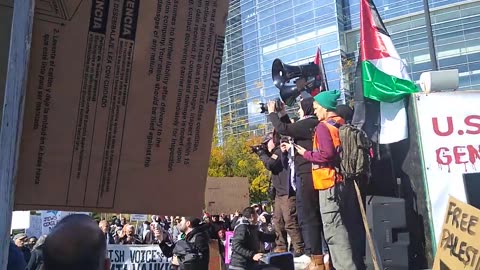 "Stop the aid to Israel!" Pro Palestine March Milwaukee 10/22/23