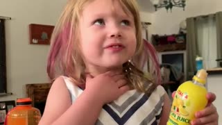 Little Girl Tries Lemon Juice