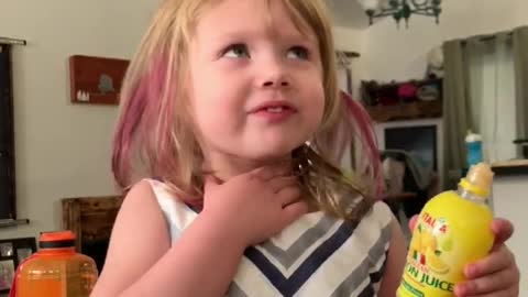 Little Girl Tries Lemon Juice