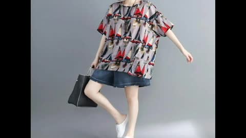 11. Plus Size Women T-Shirts Basic Lady Tunic Tops Fashion Print Tees Cotton Linen Female Clothes