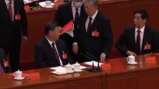 The forced removal of the former CCP Chairman Hu Jintao, and Xi doesn’t even look at him