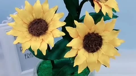 How I make sun Flowers by cotton / How you can make sun Flower at home.