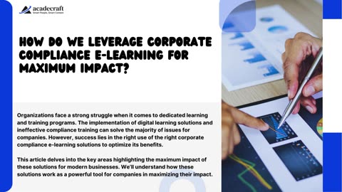 How do we leverage corporate compliance e-learning for maximum impact