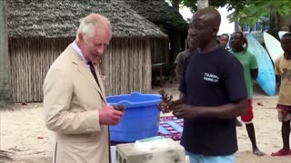 King Charles visits a marine conservation project