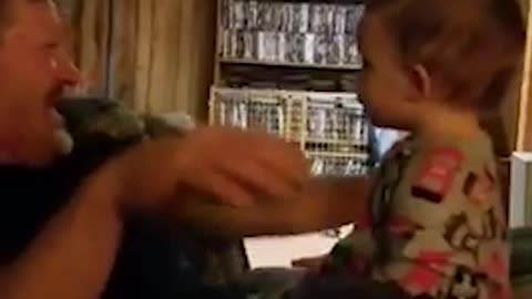 Grandpa Stuns Baby Boy With Mind Blowing Magic Trick