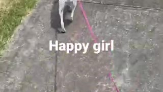 Princess being a happy girl on a walk