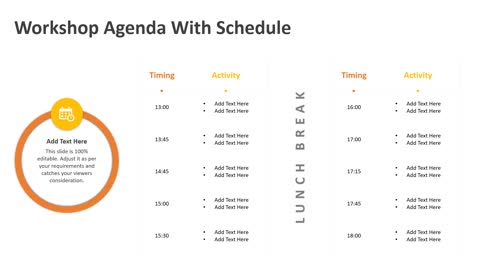 Workshop Agenda with Schedule PowerPoint Template