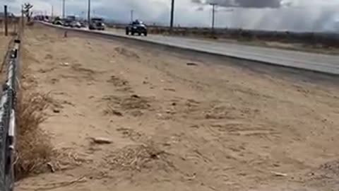 People’s Convoy took 45 minutes to pass his house in Adelanto, California
