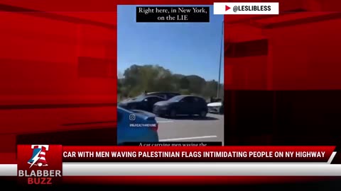 Car With Men Waving Palestinian Flags Intimidating People On NY Highway