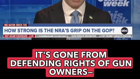 #GOP Rep.Adam #Kinzinger tells ABC's Jon Karl the#NRA is a...