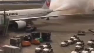 What chemical is coming out of this Aircraft from Japan Airlines (JAL)