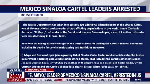 Mexico's Sinaloa cartel leader 'El Mayo' arrested in US | LiveNOW from FOX