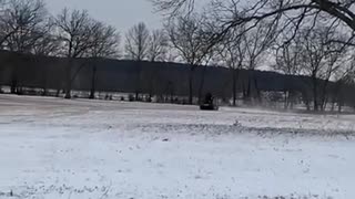 Having Fun with an Air Boat on Snow