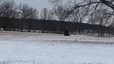 Having Fun with an Air Boat on Snow