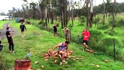 NRL ROOKIE running through brick wall- ORIGINAL VIDEO