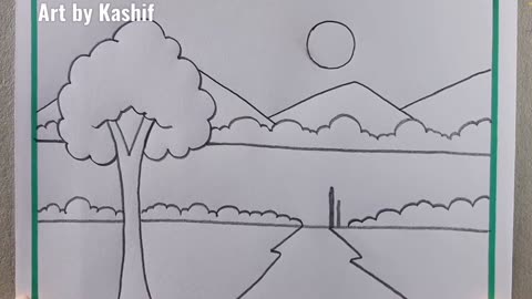 Drawing of nature | Nature scenery drawing