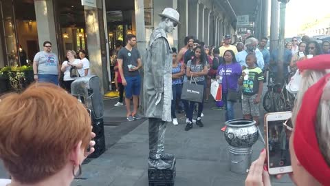 Street Performer Performs "Man's World" by James Brown