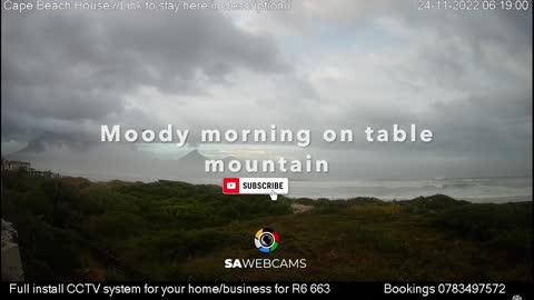 Moody winter morning in Cape Town South Africa, Captured on live webcam