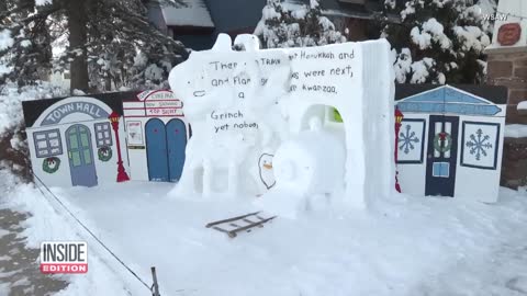 Army Veteran Carves Dozens of Snow Sculptures on His Lawn