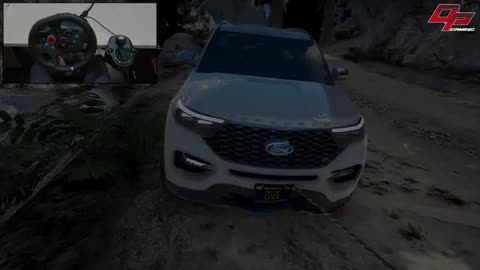 GTA 5 - Ford Expedition Towing Crash Ford Explorer at Waterfall - Realistic Offroading
