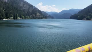 SPECTACULAR OVERLOOK PERSPECTIVE of Detroit Dam to the WEST & Detroit Lake to the EAST | Oregon | 4K