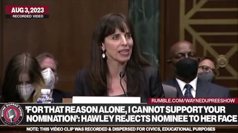 Hawley Tells Nominee She's Done!