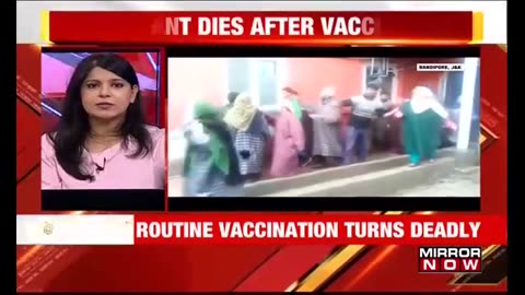 Bandipore, Jammu and Kashmir 3 month old died following vaccination.