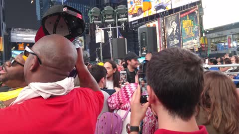 Steve Aoki at USA vs Japan Wrestling Tournament in Times Square