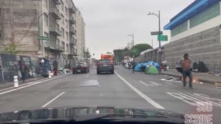 Driving Downtown Los Angeles' Skid Row