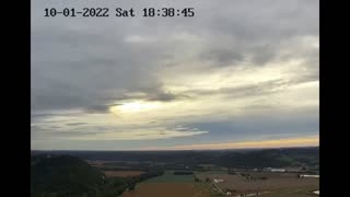 Time Lapse video of Cloud Formations over eastern Ohio Hills- Stormy day with Colorful Sunset