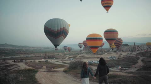 "SkyBlaze: Fire Balloons Soaring High"