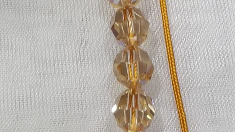 Handmade Unique 13”~25” Adjustable Necklace. Made with Swarovski Crystal. Peach