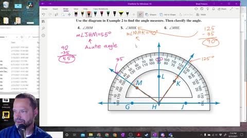 Geometry Section 1-5 - Measuring and Classifying Angles Examples
