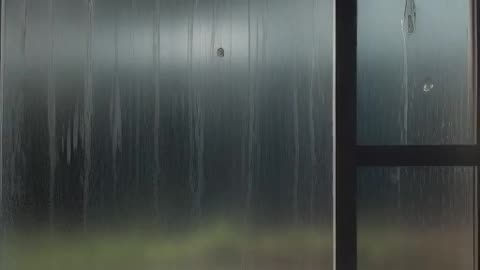 Heavy rain falling on a window.mp4