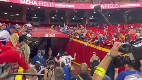 Josh Allen with #Bills fans here in Arrowhead after win.