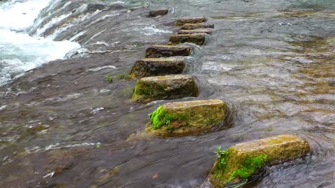 Stones Steps In The Waterfall