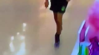 Video of the terrorist running around the shopping mall in Sydney, Australia trying to stab people