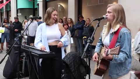 Guy TIPPED $100 for this PERFORMANCE!! ABBA - S.O.S. | Allie Sherlock cover & Zoe Clarke