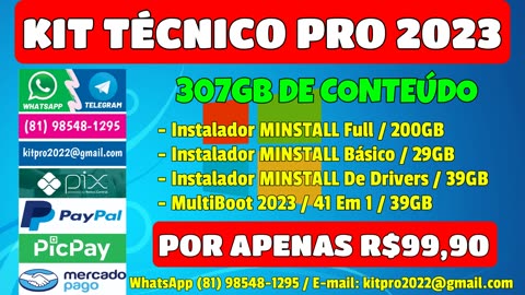 NOVO! KIT PARA TÉCNICOS DE INFORMÁTICA 2023 / FORMATAÇÃO E PÓS FORMATAÇÃO / 307GB DE CONTEÚDO