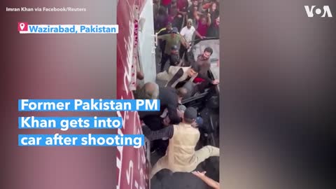 Former Pakistan PM Khan Gets into Car After Shooting | VOA News