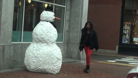 Funny Scary Snowman Hidden Camera Pranks viral videos