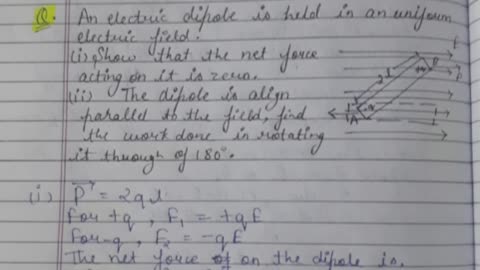 CLASS 12 Physics Electric Field Complete Written Notes