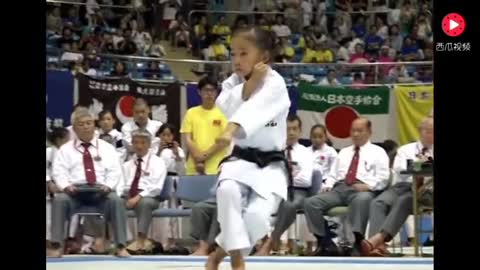 This girl knows karate. It's cool