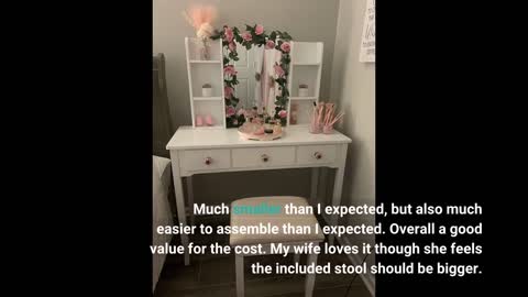 VASAGLE #Vanity Set Makeup Dressing Table with Mirror-Overview