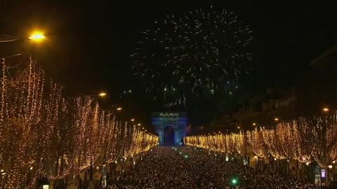 the most incredible 2023 fireworks show - In full 2023 is welcomed in France 4K 1080p