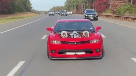 Cool Red Supra with big turbos 🔥