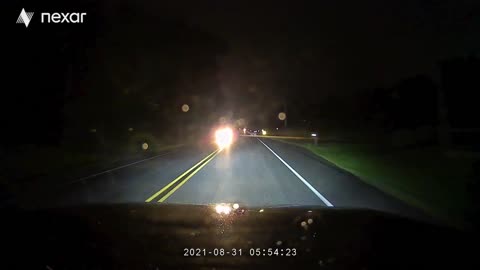 Driver Swerves to Avoid Deer and Misses Guardrail