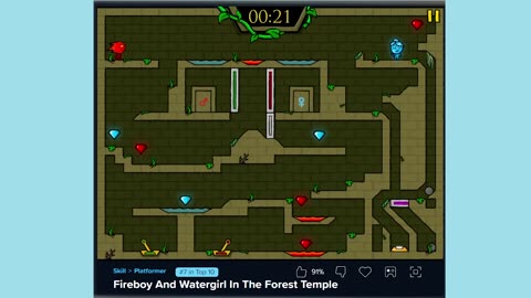 Fire Boy and Water Girl - Forest Temple - Level 1-10 - Gameplay #gaming #gamingvideos #videogame
