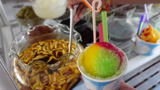 Rainbow Shaved Ice Dessert